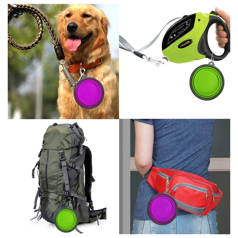 Custom Logo Portable Silicone Bowls for Pet Feeding Solutions Factory3