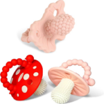 Custom BPA Free Chompy Mushroom Hand Held Silicone Teether for Infants Care Solution Suppliers2