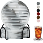 Customized Reusable Silicone Mat Coasters for Kitchen Drinks Set with Holder Suppliers1