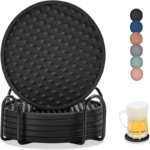 Customized Reusable Silicone Mat Coasters for Kitchen Drinks Set with Holder Suppliers3
