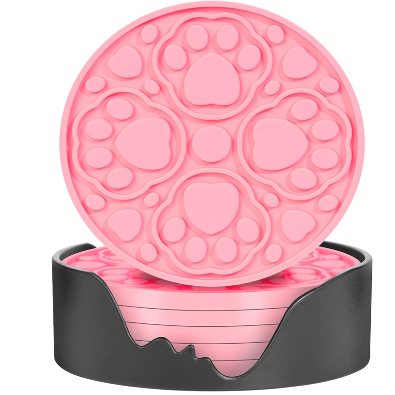 Customized Reusable Silicone Mat Coasters for Kitchen Drinks Set with Holder Suppliers4