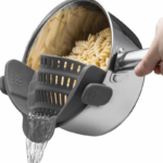 OEM Heat Resistant Silicone Pasta Strainer Colander with Clip-On for Pots and Pans for Kitchen Gadgets Factory1