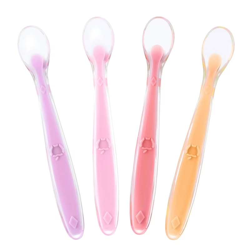 Soft BPA Free Silicone Baby Spoons for Kids Toddlers Training Feeding Suppliers4
